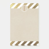 Goud & Witte Folie Strepen Kraft Rustiek Monogram Post-it® Notes (Voorkant)