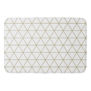 Goud Witte Geometrische Driehoeken Boho Glam Minim Badmat
