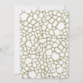 Goud Witte Giraffe Print Bruiloft Kaart (Achterkant)