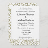 Goud Witte Giraffe Print Bruiloft Kaart (Voorkant / Achterkant)