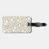 Goud Witte Giraffe Print Monogram Bagagelabel (Achterkant horizontaal)