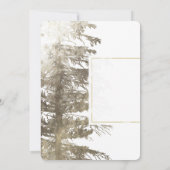 Goud & Witte Glam Dennenboom Rustieke Bos Bruiloft Kaart (Achterkant)