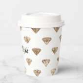 Goud Witte Glam Diamanten Bruiloftsfeest Papieren Bekers (Links)