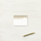 Goud Witte Glans Glam Trendige Persoonlijke Post-it® Notes (Op bureau)