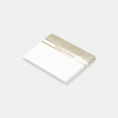 Goud Witte Glans Glam Trendige Persoonlijke Post-it® Notes (Schuin)