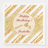 Goud Witte Glitter Boho Populaire Strepen Collecti Servet (Voorkant)