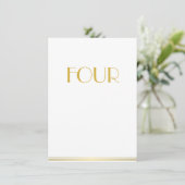 Goud Witte Great Gatsby Trouwtafel Kaarten Vier (Staand voorkant)