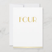 Goud Witte Great Gatsby Trouwtafel Kaarten Vier (Achterkant)