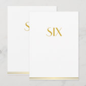 Goud Witte Great Gatsby Trouwtafel Kaarten Zes (Voorkant / Achterkant)