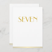 Goud Witte Great Gatsby Trouwtafel Kaarten Zeven (Voorkant / Achterkant)