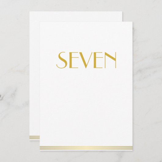 Goud Witte Great Gatsby Trouwtafel Kaarten Zeven (Voorkant / Achterkant)