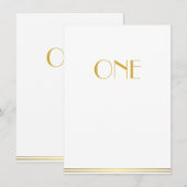 Goud Witte Great Gatsby Trouwtafelkaarten Eén Kaart (Voorkant / Achterkant)