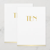 Goud Witte Great Gatsby Trouwtafelkaarten Tien Kaart (Voorkant / Achterkant)