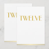 Goud Witte Great Gatsby Trouwtafelkaarten Twaalf Kaart (Voorkant / Achterkant)