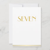 Goud Witte Great Gatsby Trouwtafelkaarten Zeven Kaart (Achterkant)