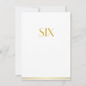 Goud Witte Great Gatsby Trouwtafelkaartjes Zes Kaart (Achterkant)