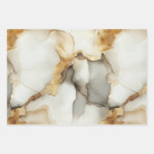 Goud Witte Grijze Marmeren Waterverf Verjaardag Vo Inpakpapier Vel (Voorkant 2)