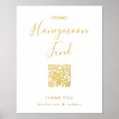 Goud Witte Honeymoon Fonds Bruiloft Folie Afdrukken (Voorkant)