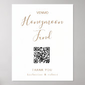 Goud Witte Honeymoon Fonds Bruiloft Folie Afdrukken (Voorkant)