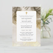 Goud Witte Katholieke Huwelijksmis Trouwen Kaart (Staand voorkant)