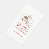 Goud Witte Kerst Rendier Servet (Hoek)