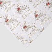 Goud Witte Kerst Rendier Tissuepapier (Detail)