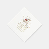 Goud Witte Kerst Rendieren Servet (Hoek)