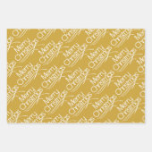 Goud, witte kersttypografie en stippen vakantie inpakpapier vel (Voorkant)