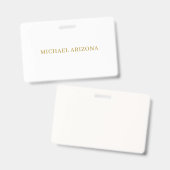 Goud & Witte Kleur Minimalistisch Eenvoudig Modern Badge (Voor- en achterkant)