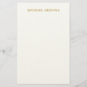 Goud & Witte Kleur Minimalistisch Eenvoudig Modern Briefpapier