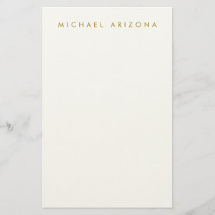 Goud & Witte Kleur Minimalistisch Eenvoudig Modern Briefpapier