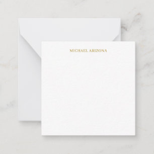 Goud & Witte Kleur Minimalistisch Eenvoudig Modern Notitiekaartje