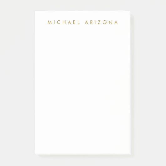 Goud & Witte Kleur Minimalistisch Eenvoudig Modern Post-it® Notes (Voorkant)