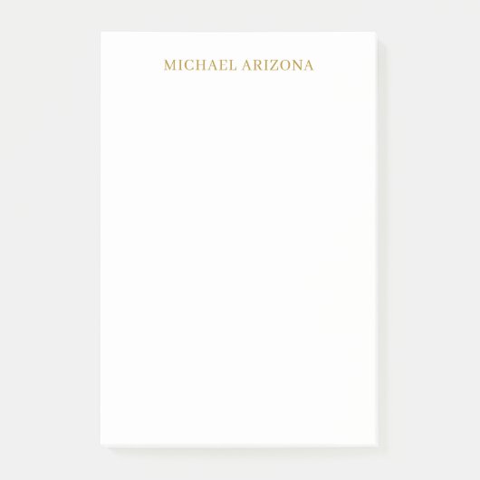 Goud & Witte Kleur Minimalistisch Eenvoudig Modern Post-it® Notes (Voorkant)