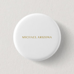 Goud & Witte Kleur Minimalistisch Eenvoudig Modern Ronde Button 3,2 Cm
