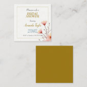 Goud Witte Kleur Minimalistische Bruidsdouche Informatiekaartje (Voorkant / Achterkant)