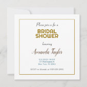 Goud Witte Kleur Minimalistische Bruidsdouche Save The Date (Voorkant)