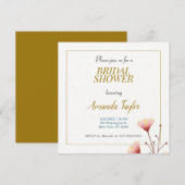 Goud Witte Kleur Minimalistische Bruidsdouche Save The Date (Voorkant / Achterkant)