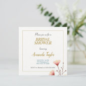 Goud Witte Kleur Minimalistische Bruidsdouche Save The Date (Staand voorkant)
