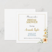 Goud Witte Kleur Minimalistische Bruidsdouche Save The Date (Voorkant / Achterkant)
