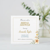 Goud Witte Kleur Minimalistische Bruidsdouche Save The Date (Staand voorkant)