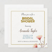 Goud Witte Kleur Minimalistische Bruidsdouche Save The Date (Voorkant / Achterkant)