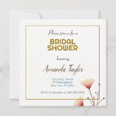 Goud Witte Kleur Minimalistische Bruidsdouche Save The Date (Voorkant)