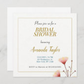 Goud Witte Kleur Minimalistische Bruidsdouche Save The Date (Voorkant / Achterkant)