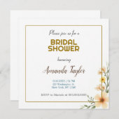 Goud Witte Kleur Minimalistische Bruidsdouche Save The Date (Voorkant / Achterkant)