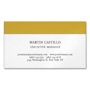 Goud Witte Kleur Modern Professionele Serif Letter Magnetisch Visitekaartje