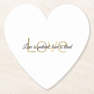 Goud Witte Liefde Huwelijk Kartonnen Onderzetters