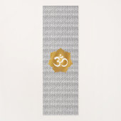 Goud & Witte Lotus Bloem met Ohm Symbool Yogamat (Voorkant)