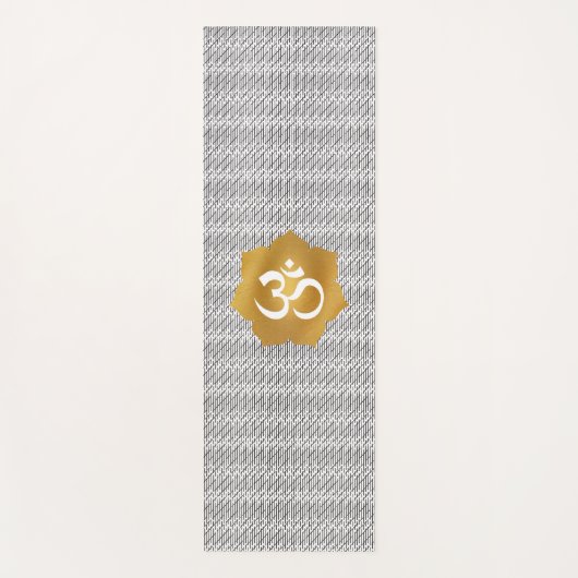 Goud & Witte Lotus Bloem met Ohm Symbool Yogamat (Voorkant)