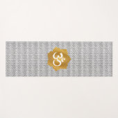 Goud & Witte Lotus Bloem met Ohm Symbool Yogamat (Voorkant (horizontaal))